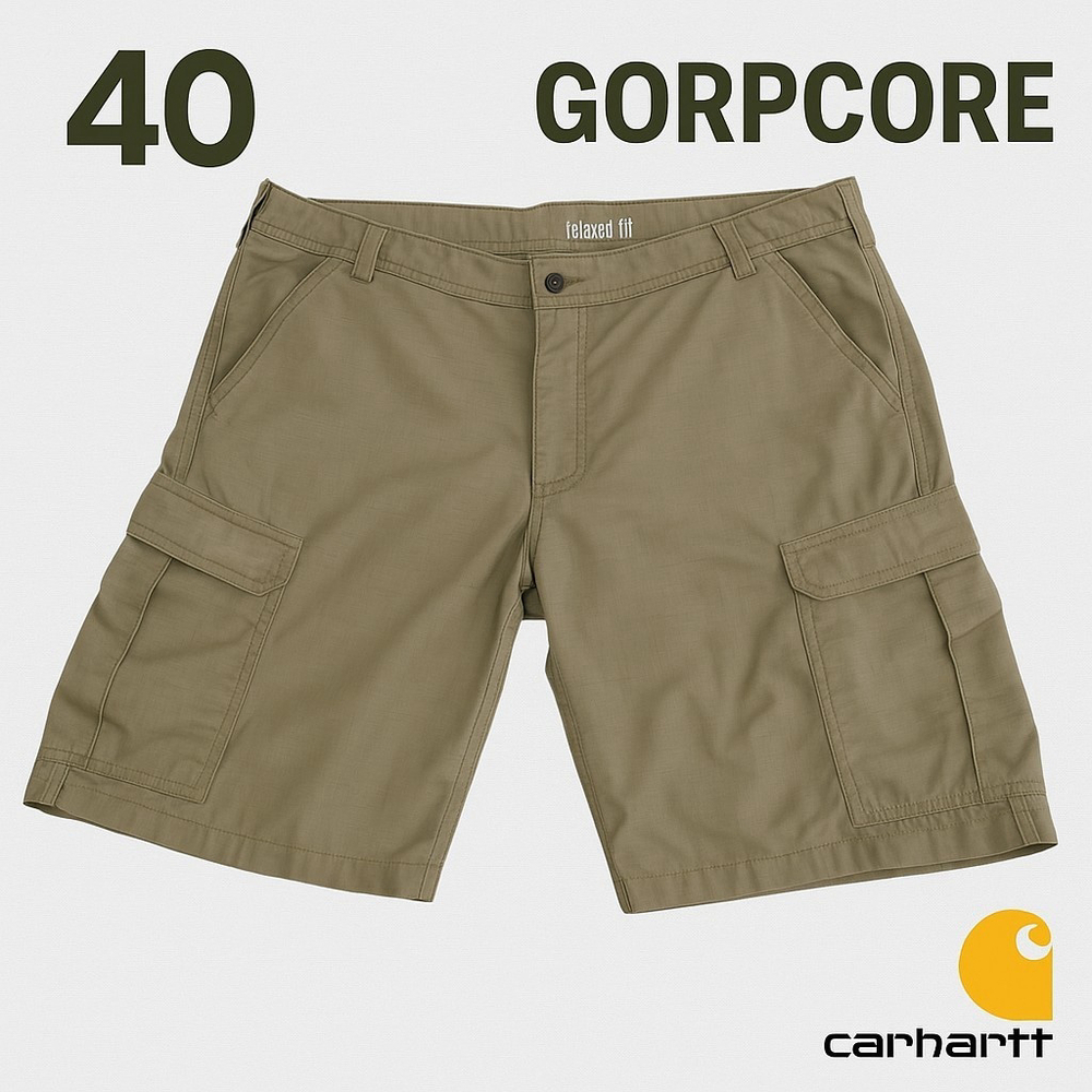 Carhartt Force Broxton Cargo Shorts 40 Relaxed Fit Ripstop FastDry Utility Tan